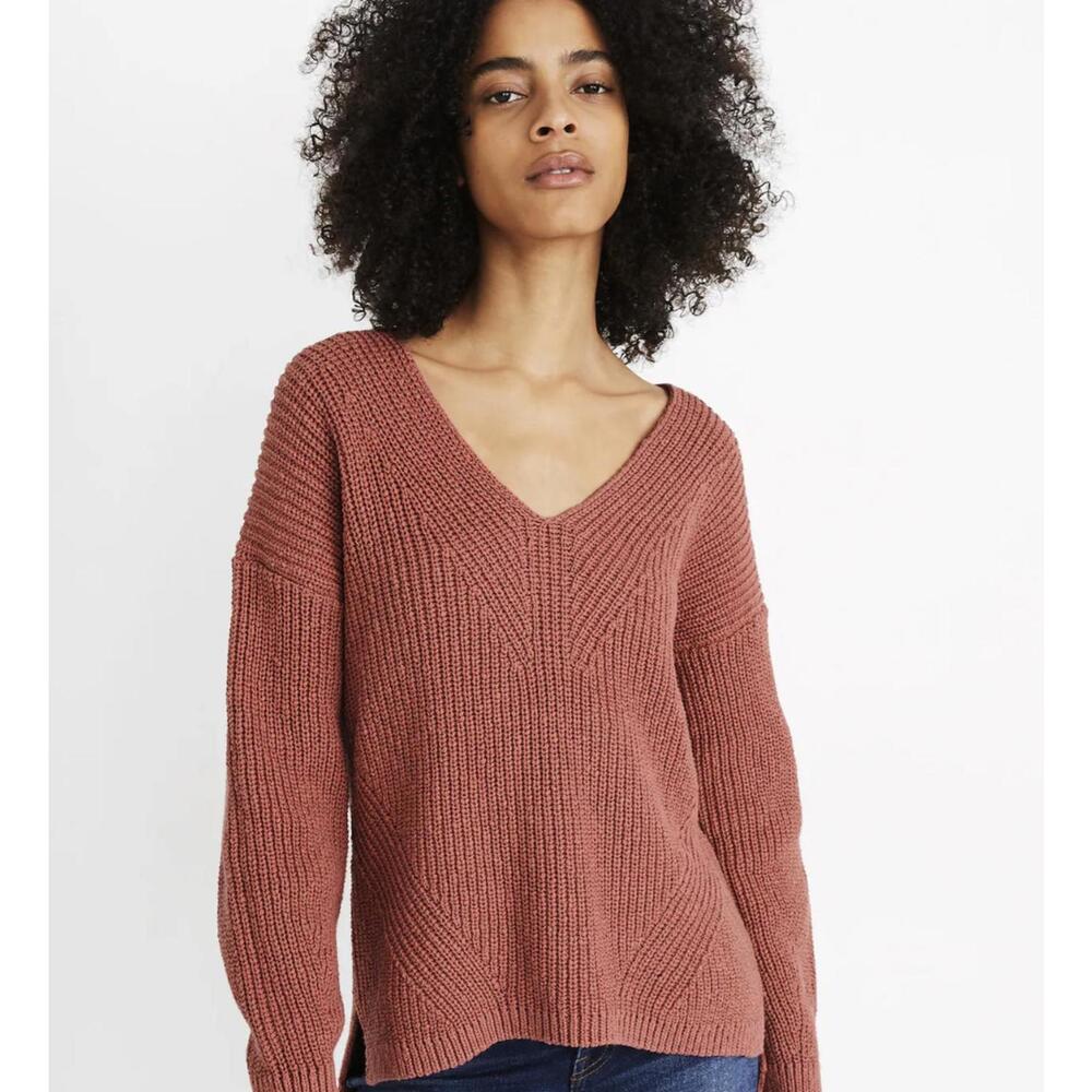 Madewell 100% Cotton Rust Pink Quartz Split Hem Ridgeton Sweater - Size - XL